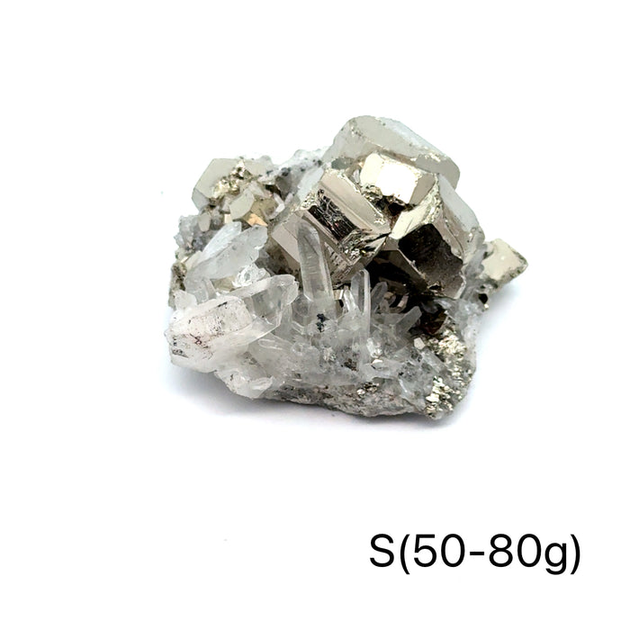 One (50-80g) Pyrite in Quartz Gemstone Cluster / S