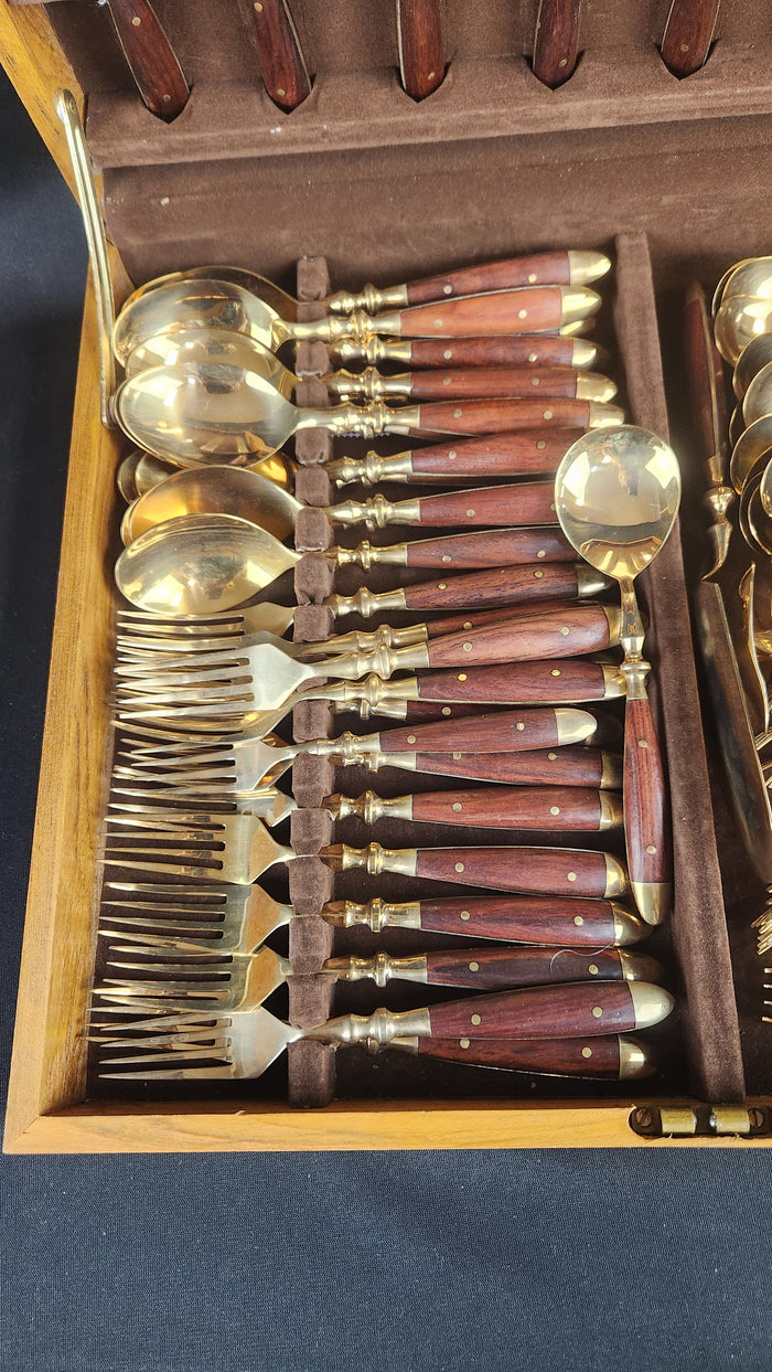 MCM R. Thai Bronze Flatware Box 14 Service