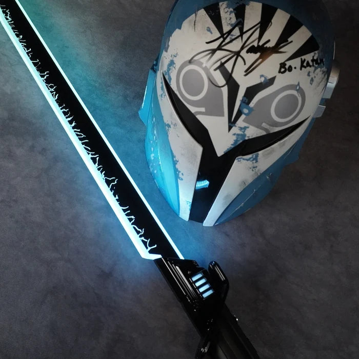 Raffle: Bo Katan Black Series Helmet Signed by Katee Sackhoff + Xenopixel Darksaber