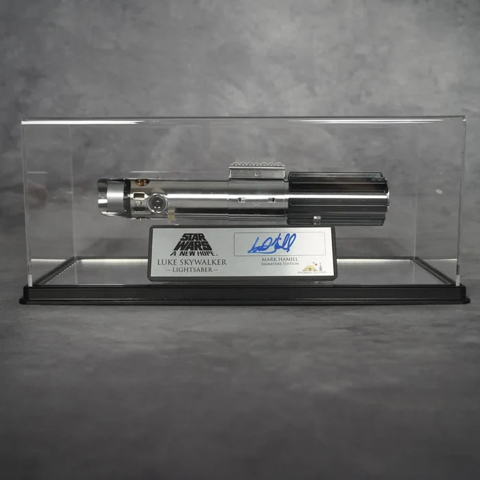 Raffle: Luke Skywalker A New Hope Lightsaber & Signature Plaque Signed by Mark Hamill (+ Display Case & Stand)