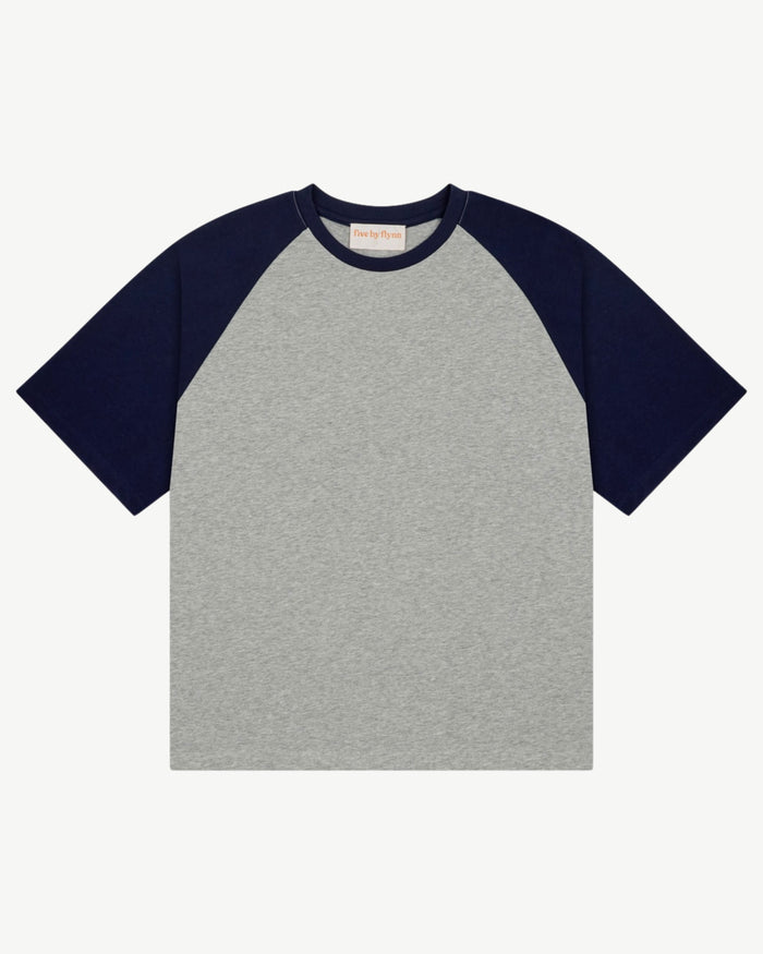 Raglan Tee - Grey / Navy