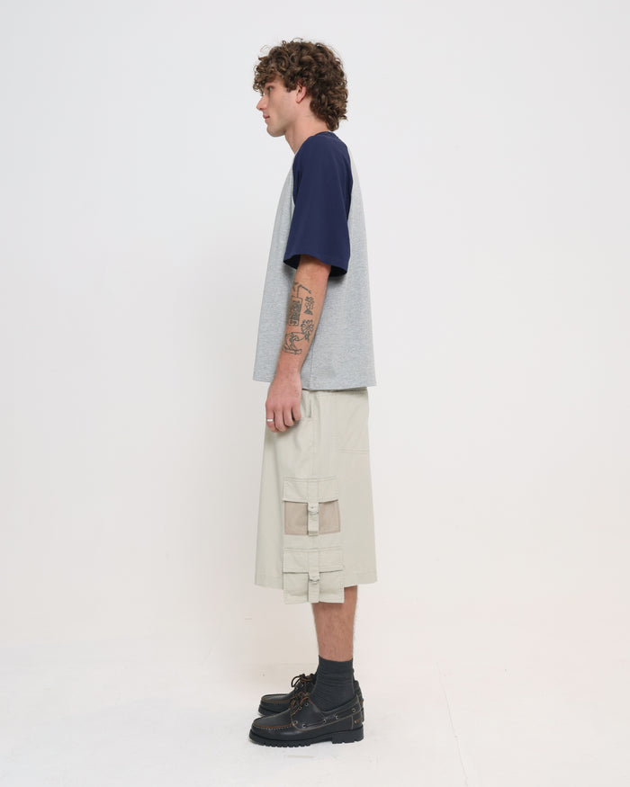 Raglan Tee - Grey / Navy