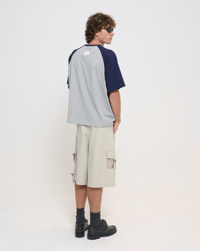 Raglan Tee - Grey / Navy