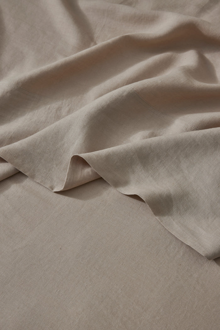 Ravello Linen Flat Sheet | Shell | Queen