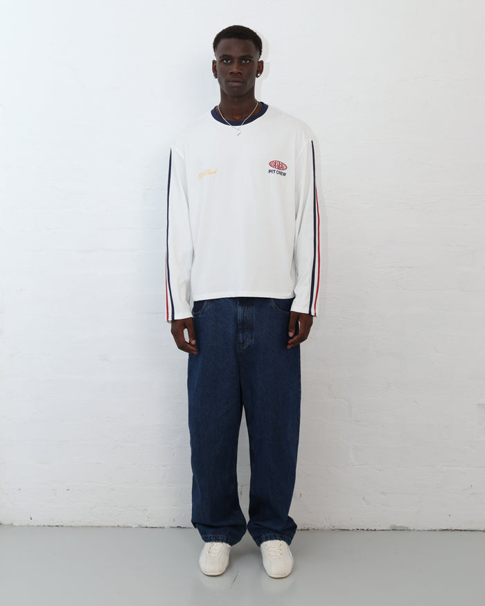 Red Bull Pit Lane / FBF LS Crop Boxy Tee - White