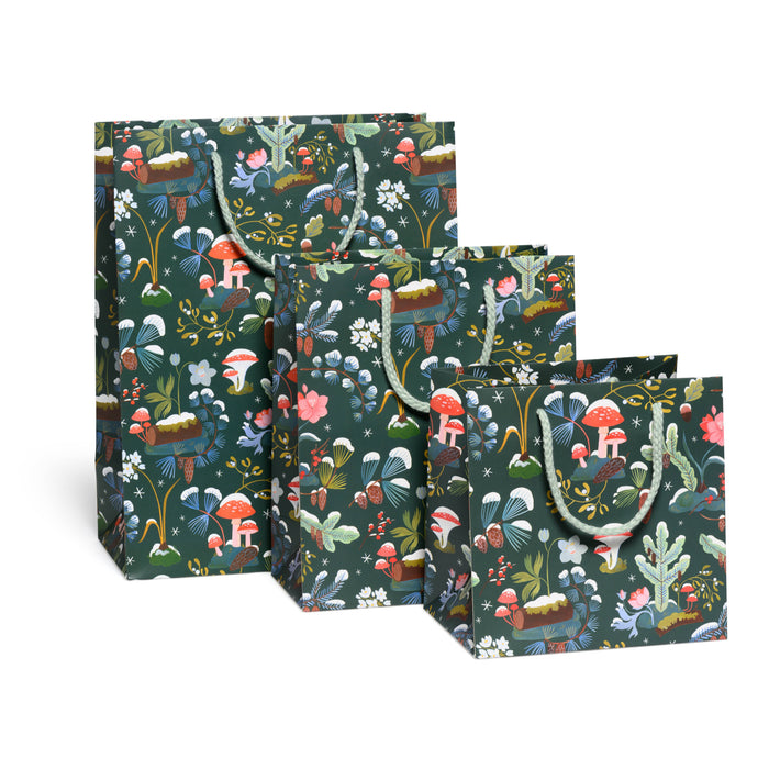 Red Cap Cards - Holiday Moss gift bags: Medium