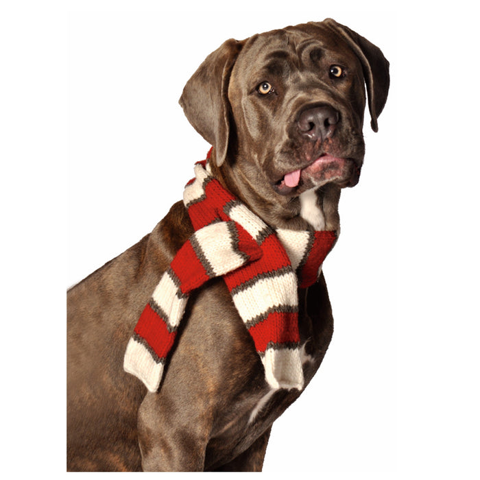 Red White Dog Scarf