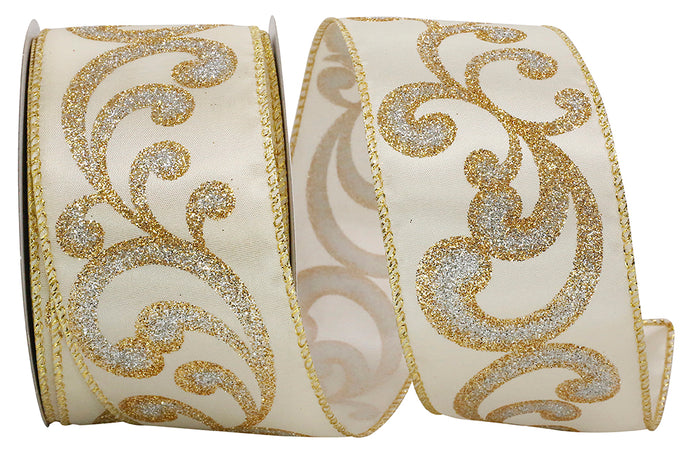 Reliant Ribbon Fab Filigree Ribbon, 2-1/2 Inch X 20 Yards, Ivory