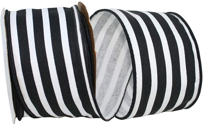 Reliant Ribbon Stripe Classic Wired Edge Ribbon, 2-1/2 Inch X 10 Yards, Black
