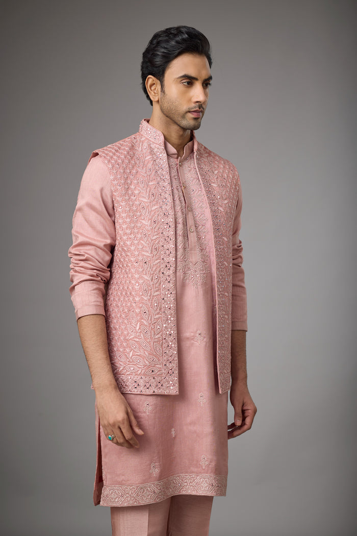 Rose Blush party wear jacket kurta