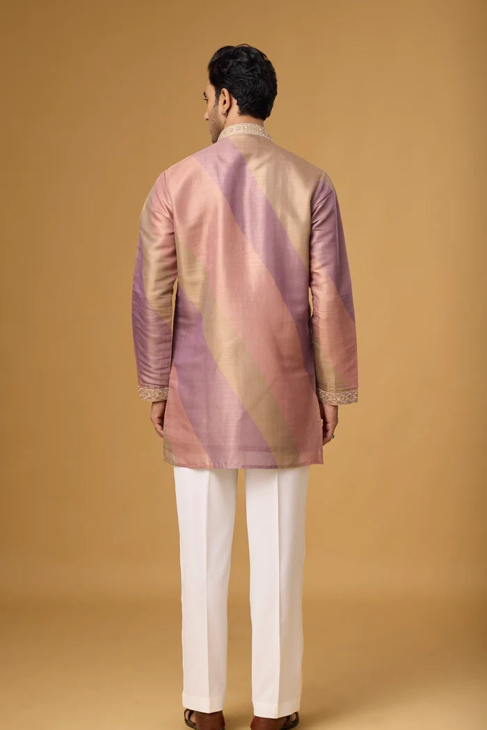 Rosé Heritage Kurta Pajama Set for Men – Front View | Mahavir NX