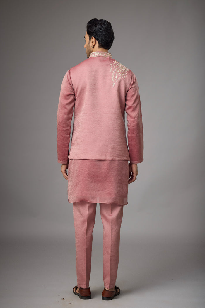 Rosewood Blush straight-cut kurta set