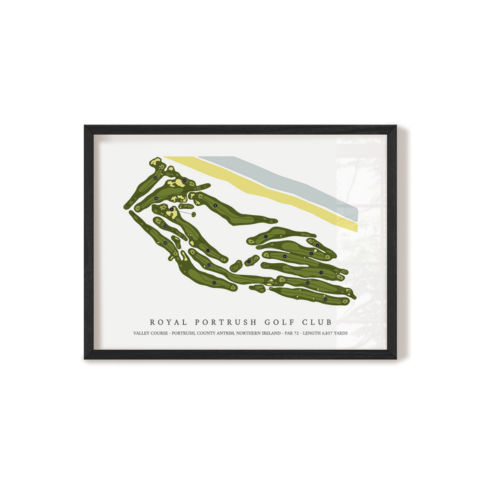 Royal Portrush Golf Club - Valley | Golf Course Map | Black Frame