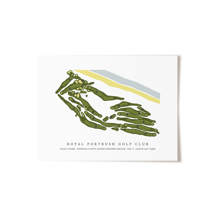 Royal Portrush Golf Club - Valley | Golf Course Map | Unframed