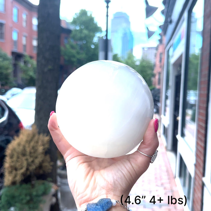 One (4.6'' 4+ lbs.) Selenite Sphere