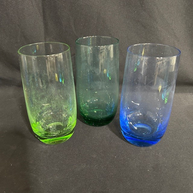 Set of 12 Multicolor Glass Tumblers