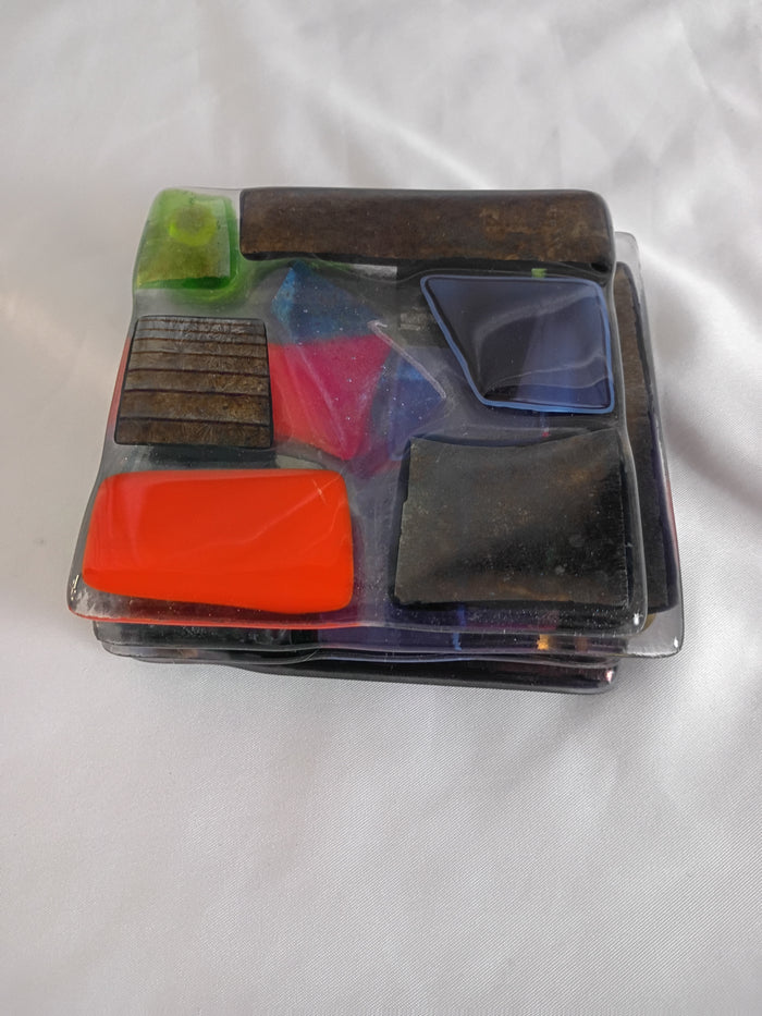 Set of 4 Art Glass Coasters