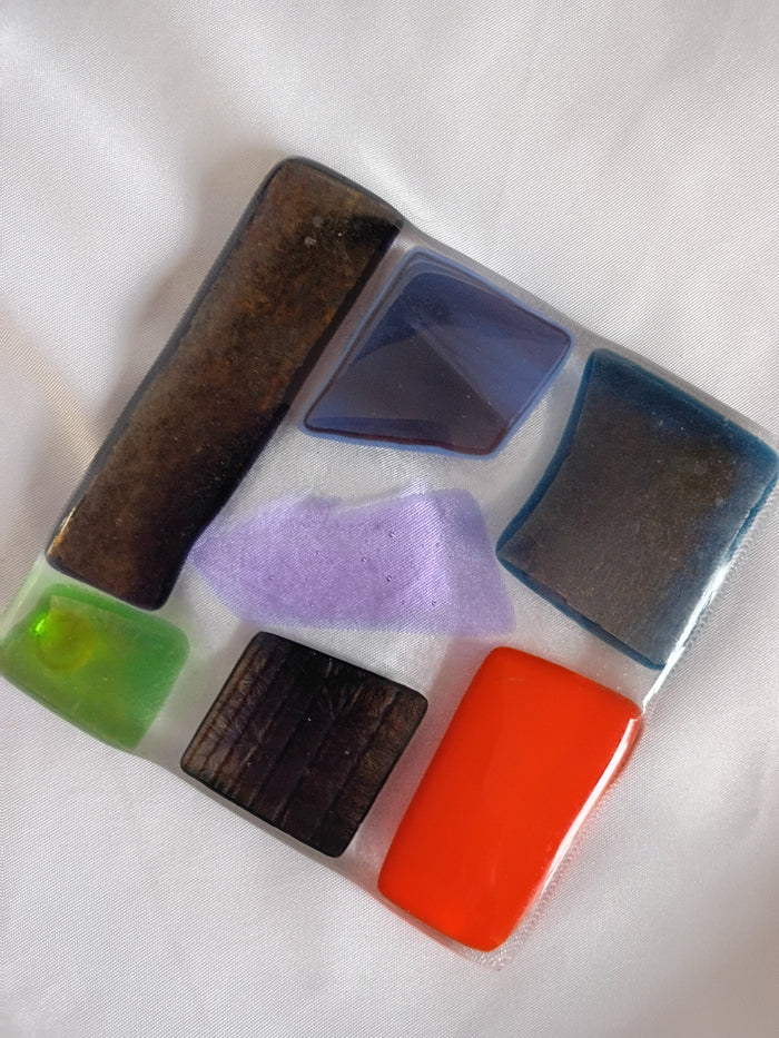 Set of 4 Art Glass Coasters