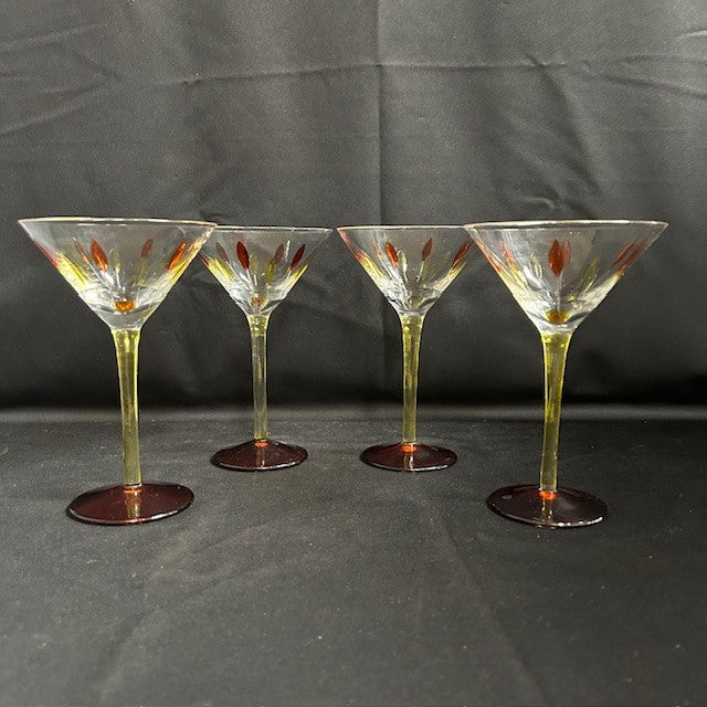 Set of 4 Hand Painted Martinis