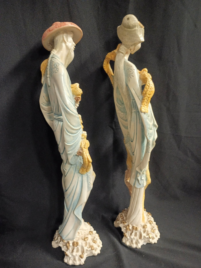 Set of VTG Norleans Asian Emperor & Empress Figurines