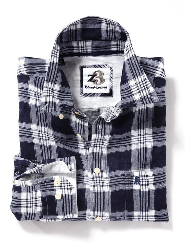 Seychelles Navy Check Linen Shirt