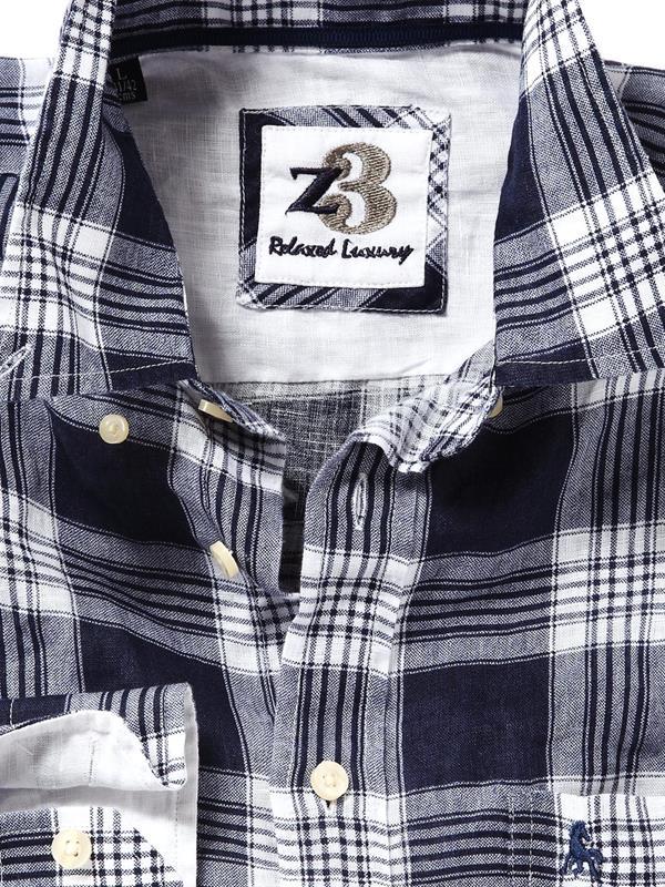 Seychelles Navy Check Linen Shirt