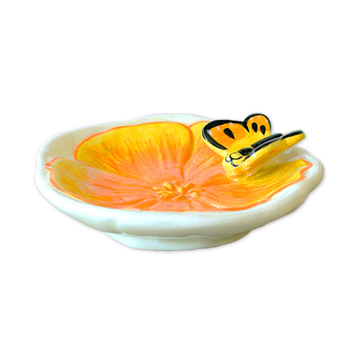 SF Mercantile - Golden Poppy Trinket Tray with Butterfly