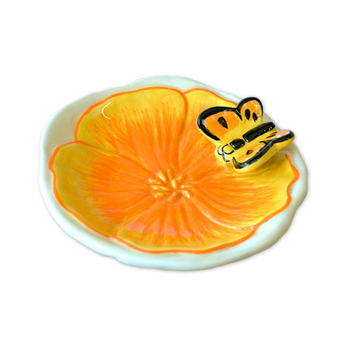 SF Mercantile - Golden Poppy Trinket Tray with Butterfly