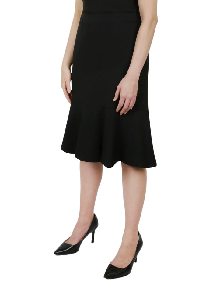 Side Zips Slim To Flounce Skirt Stretch Crepe