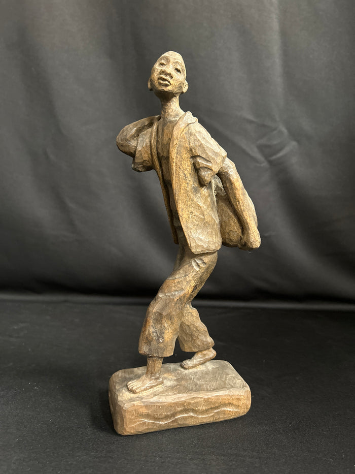 Signed HERNOT VERSAINT - Handcrafted Wood Figure