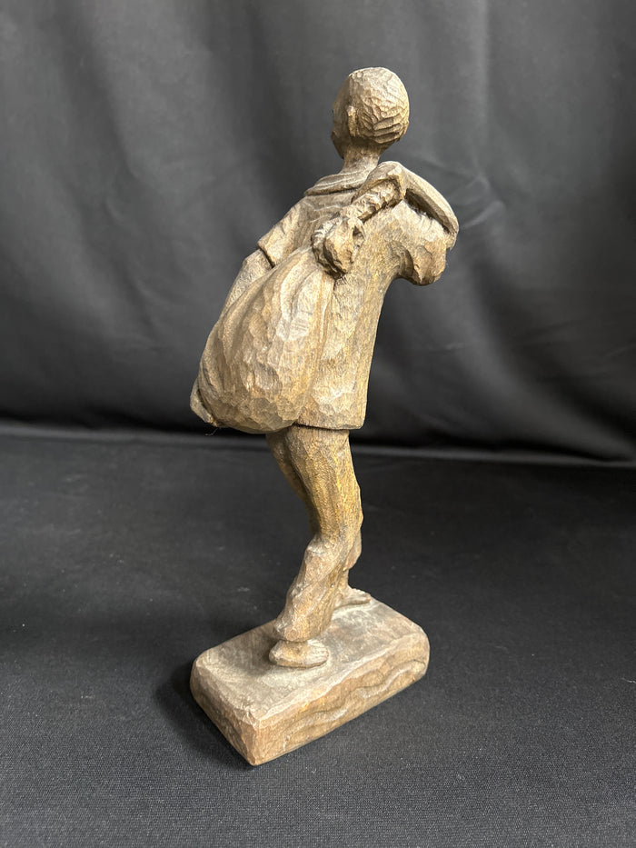 Signed HERNOT VERSAINT - Handcrafted Wood Figure