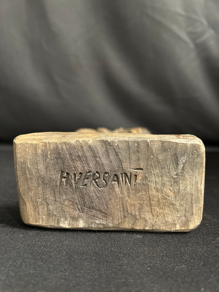 Signed HERNOT VERSAINT - Handcrafted Wood Figure