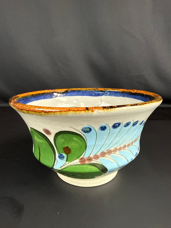 Signed Ken Edwards Handpainted Bluebird Flared Bowl