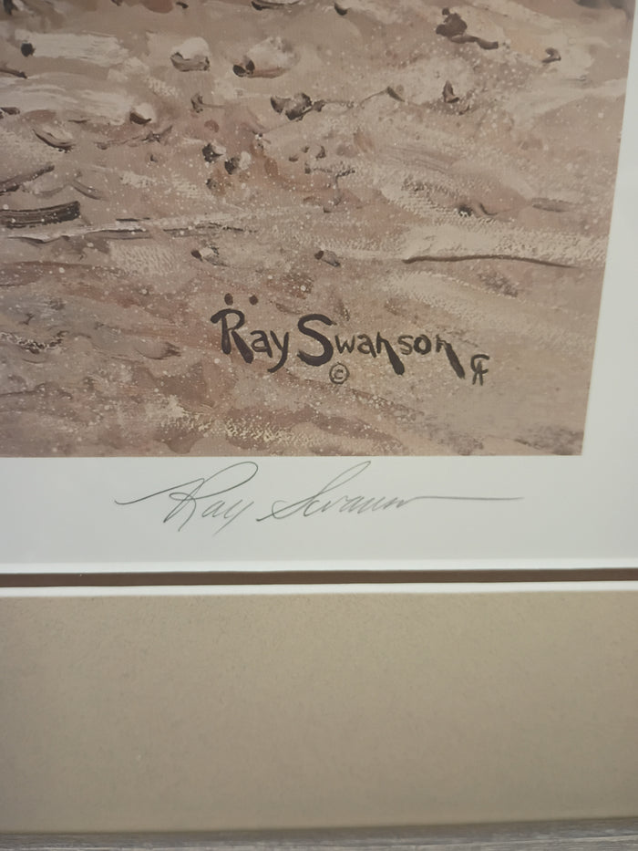 Signed Navajo Boy with Puppy Print by Ray Swanson