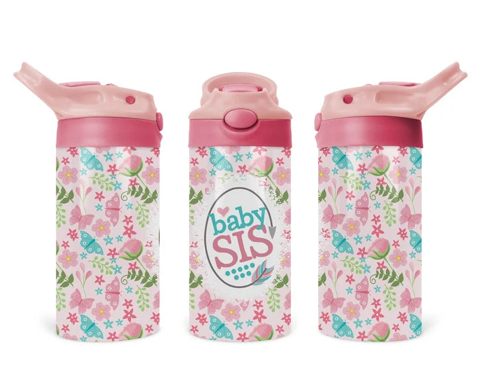 Sisterly Flutter – Baby Sis | Personalized Kids Tumbler