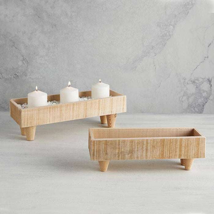 Small Wood Planter with Feet