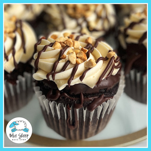 Snickers Stuffed Cupcake