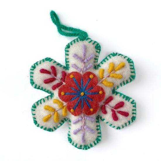 Snowflake Embroidered Christmas Ornament