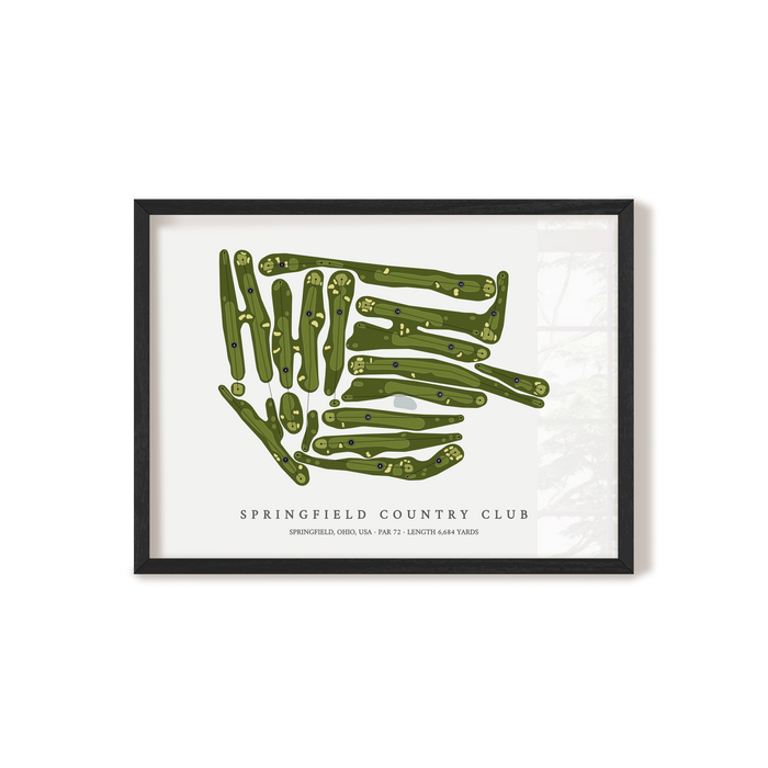 Springfield Country Club | Golf Course Map | Black Frame