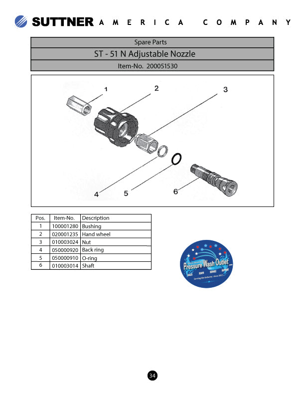 ST-51N ADJUSTABLE NOZZLE HOLDER by SUTTNER