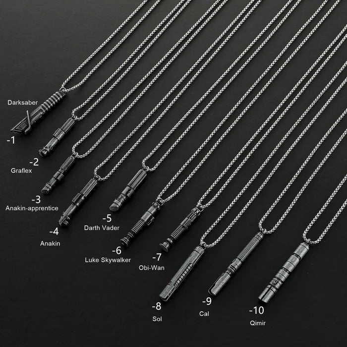 Stainless Steel Lightsaber Pendant Necklace