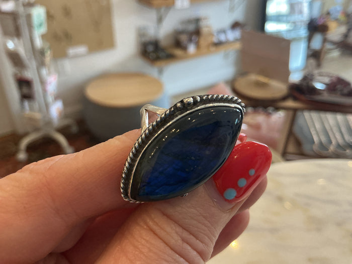Sterling Silver Ring - Labradorite size 6