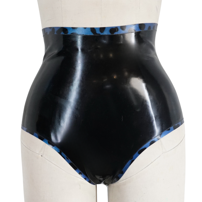 Streamline Blue Leopard Trim Knickers READY TO SHIP - Medium Womens - Vex Inc. | Latex Clothing