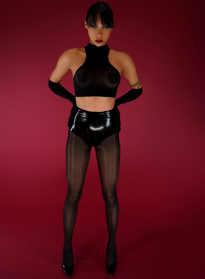Streamline Blue Leopard Trim Knickers READY TO SHIP - Medium Womens - Vex Inc. | Latex Clothing