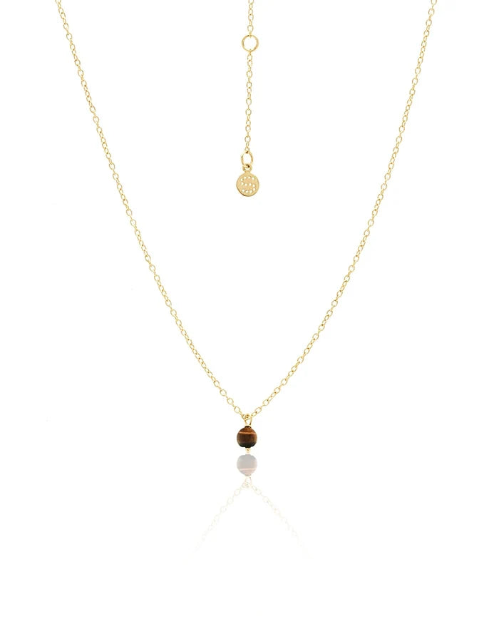 Superfine Mini Tigers Eye Necklace | Gold
