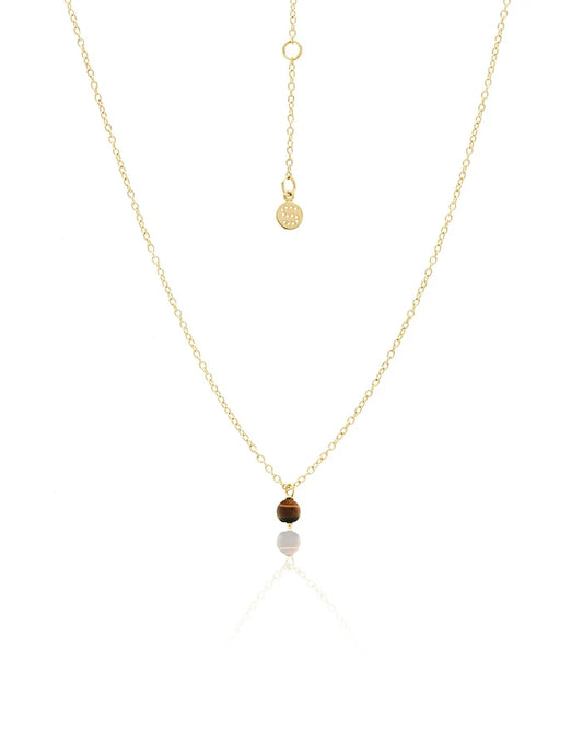 Superfine Mini Tigers Eye Necklace | Gold
