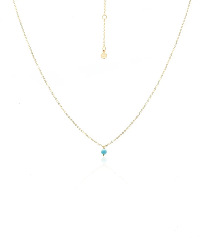 Superfine Mini Turquoise Necklace | Gold