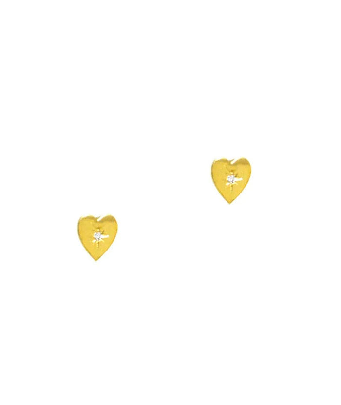 TAI Cubic Heart Studs Jewelry - Trend TAI Gold