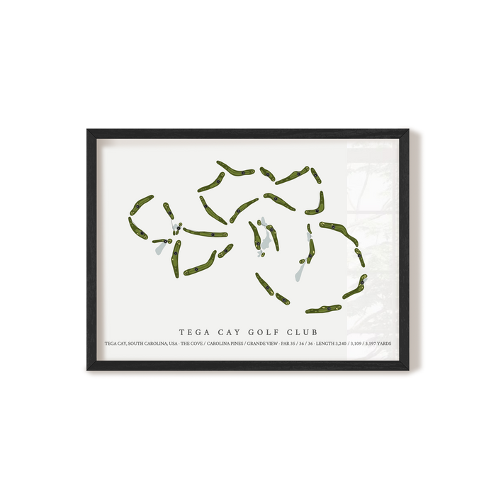 Tega Cay Golf Club | Golf Course Map | Black Frame