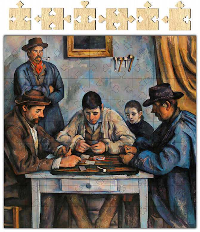 The Card Players 81 piece fine art jigsaw puzzle, printed and cut in USA